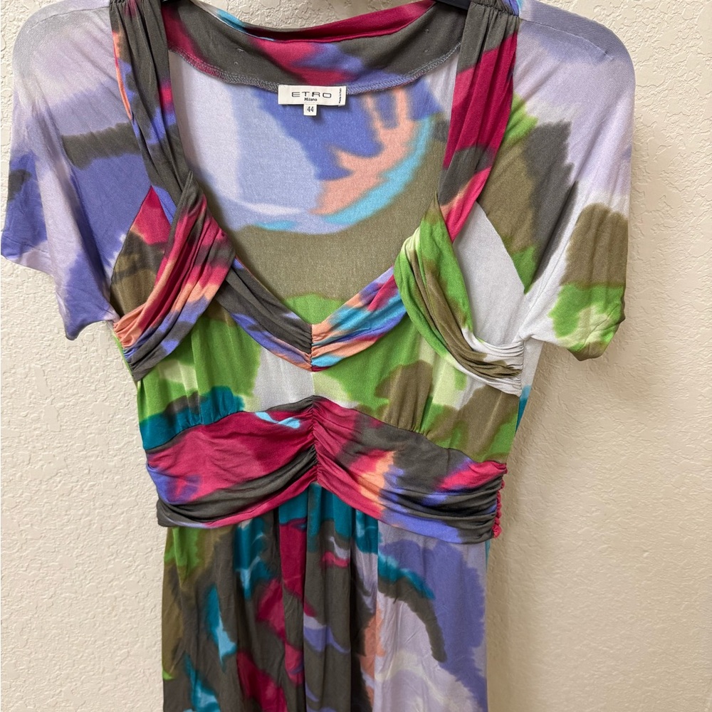 Etro Multicolor Patterned Tunic 44 US 8-10 viscose Made in Italy